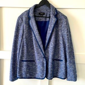 Talbots blue tweed blazer, lines. Size 20w.